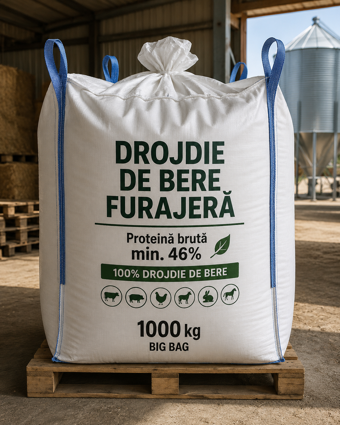 Drojdie de bere furajeră - Big Bag 1000 kg - Big Bag 1000 kg · 1 unitate/palet · 1.000 kg/palet