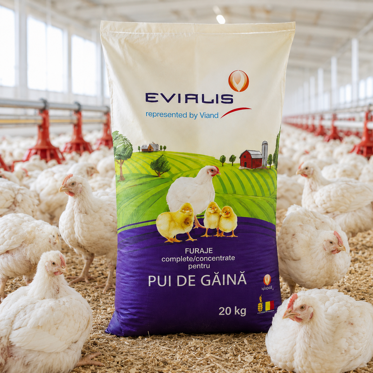 GALINETTE BASIC Furaj complet Pui Creștere și Finisare - Sac 20 kg · 50 saci/palet · 1.000 kg/palet