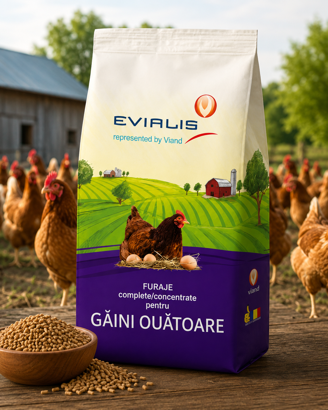 GALINETTE Furaj complet Găini Ouătoare – 20 kg - Sac 20 kg · 50 saci/palet · 1.000 kg/palet